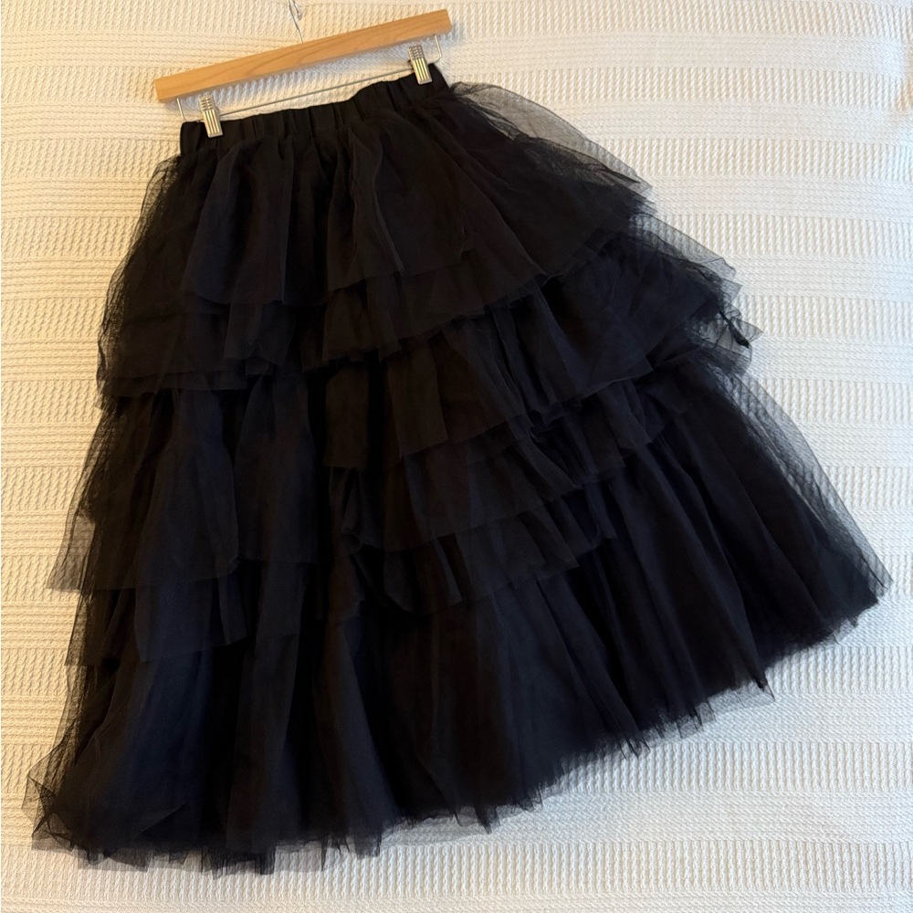 Elegant Black Tulle Skirt. Size S-XS
